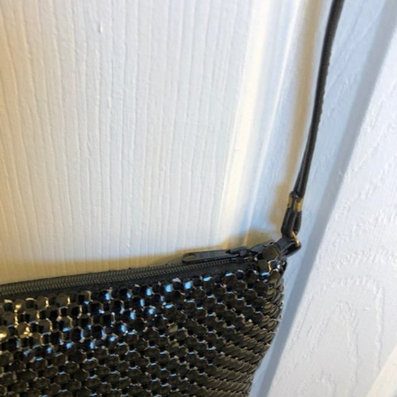 Black Metal Mesh Evening Shoulder Bag - Picture 5 of 6